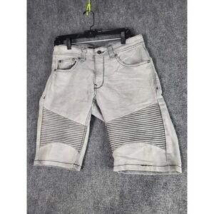 Marc Ecko Cut & Sew‎ Moto Denim Shorts Gray Men Size 32 Jorts Streetwear Hip Hop